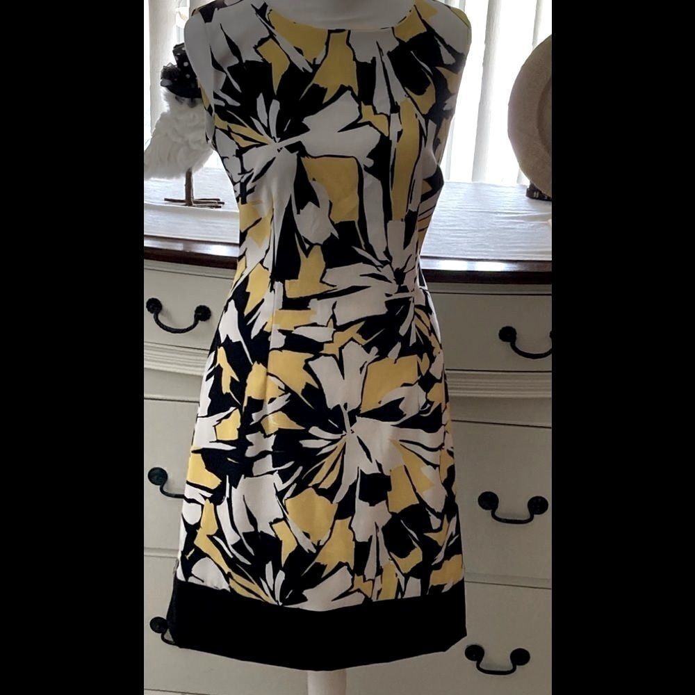 Ronnie Nicole Yellow black Dress Sz 6 - Picture 7 of 7